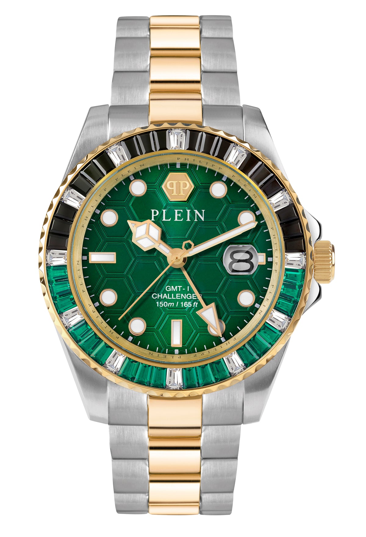 Philipp Plein PZA-GMT-I Challenger Green Round Dial Quartz Analog Men Watch