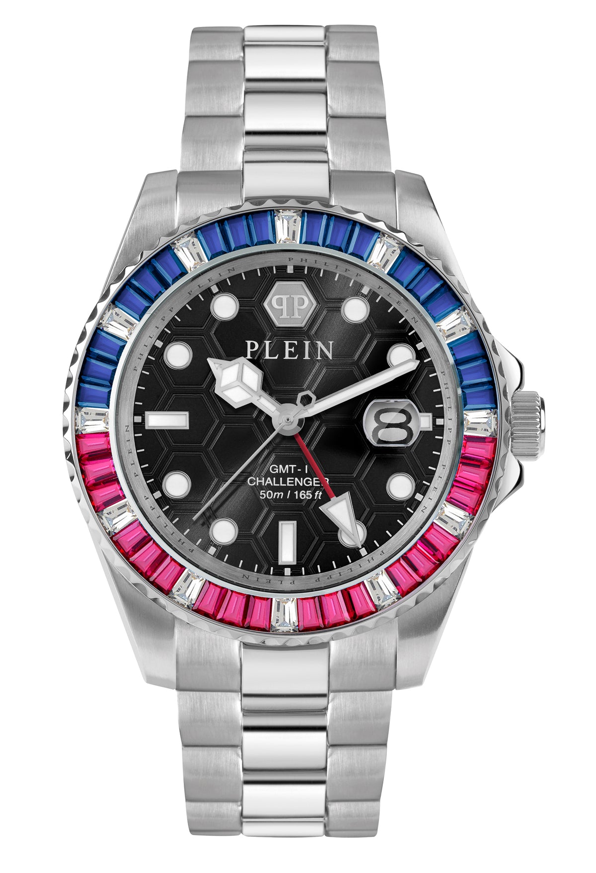 Philipp Plein PZA-GMT-I Challenger Black Round Dial Quartz Analog Men Watch