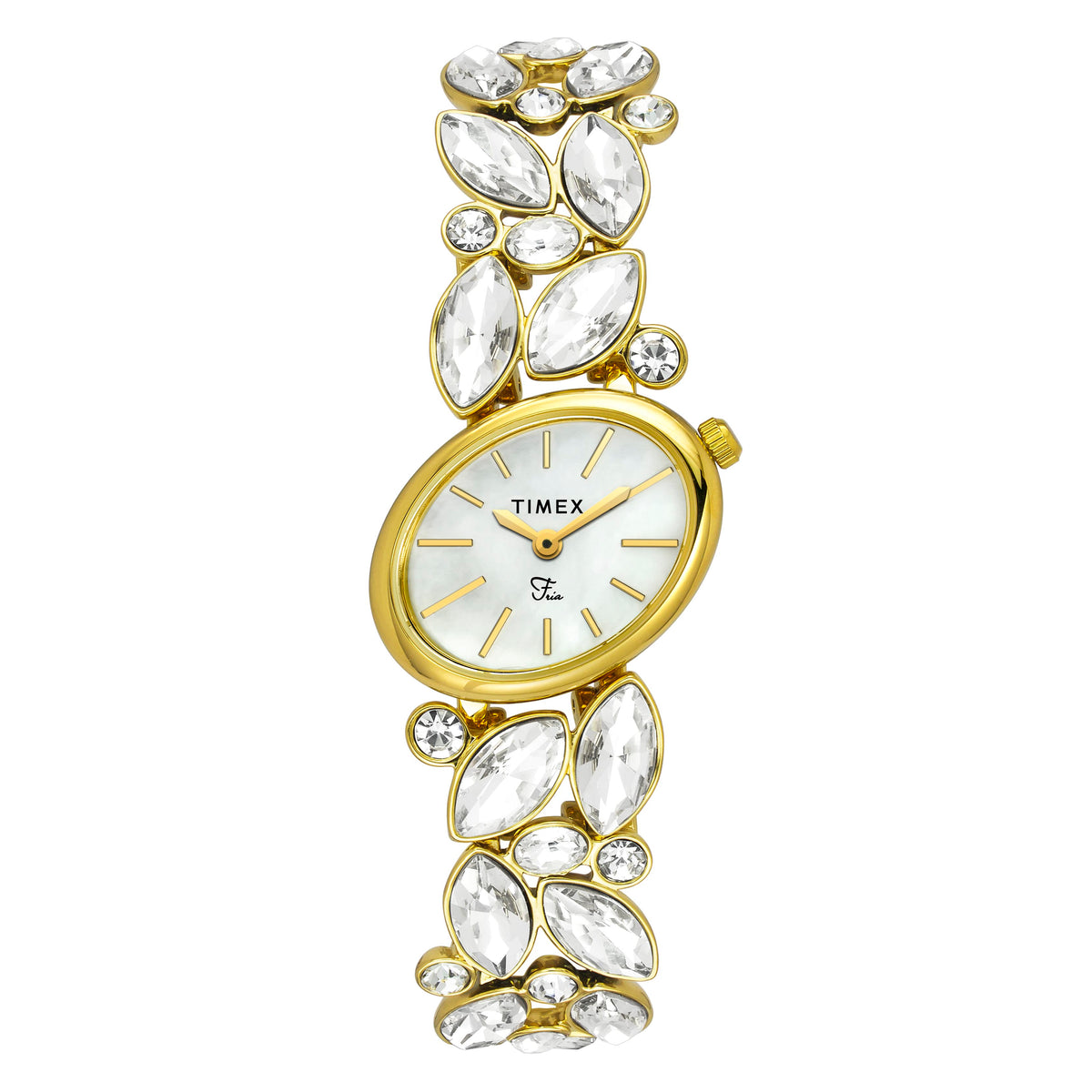Timex Fria Oval 26mm White Dial Analog Women Watch - TWEL20901