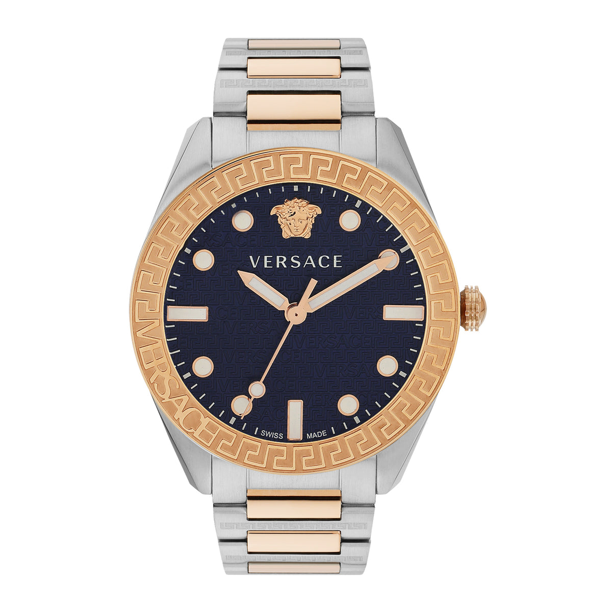 Versace Greca Dome Blue Round Quartz Men Watch