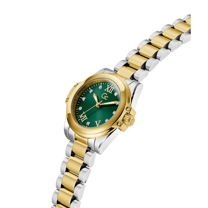 Gc Bolt Lady Green Round Quartz Women Watch - Guess Collection Watch Gc