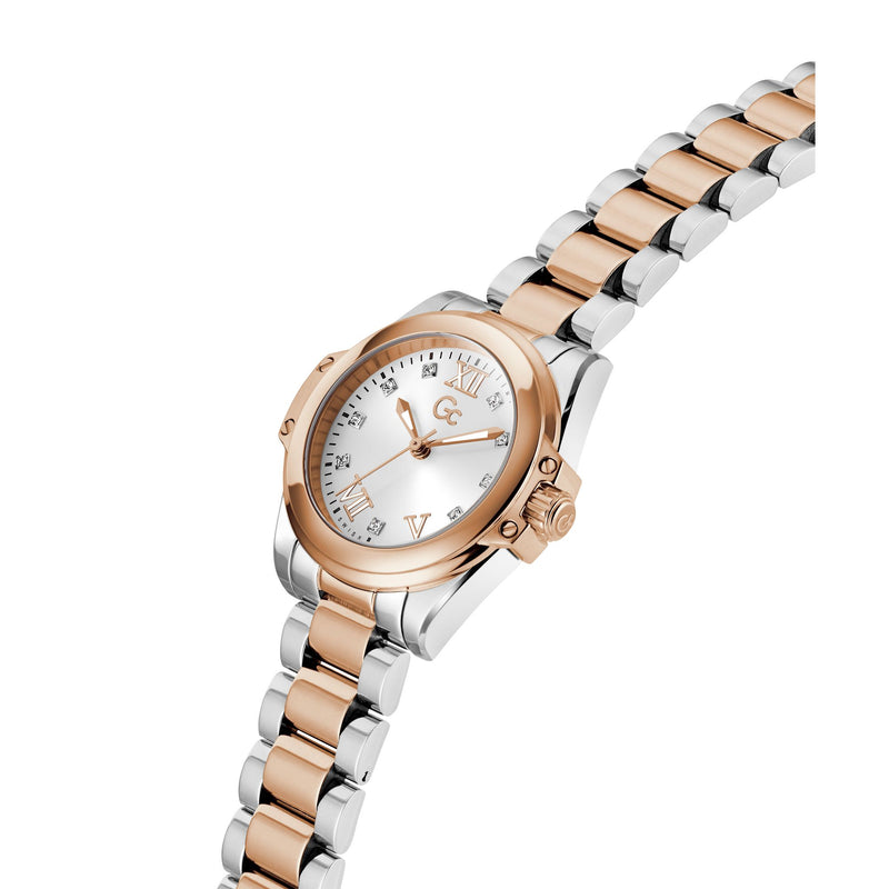 Gc Bolt Lady White Round Quartz Women Watch - Guess Collection Watch Gc