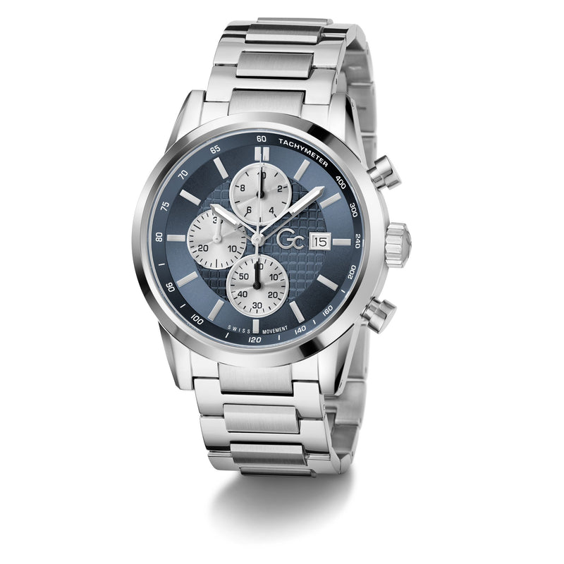 Gc Gallant Blue Round Quartz Men Watch - Guess Collection Watch Gc