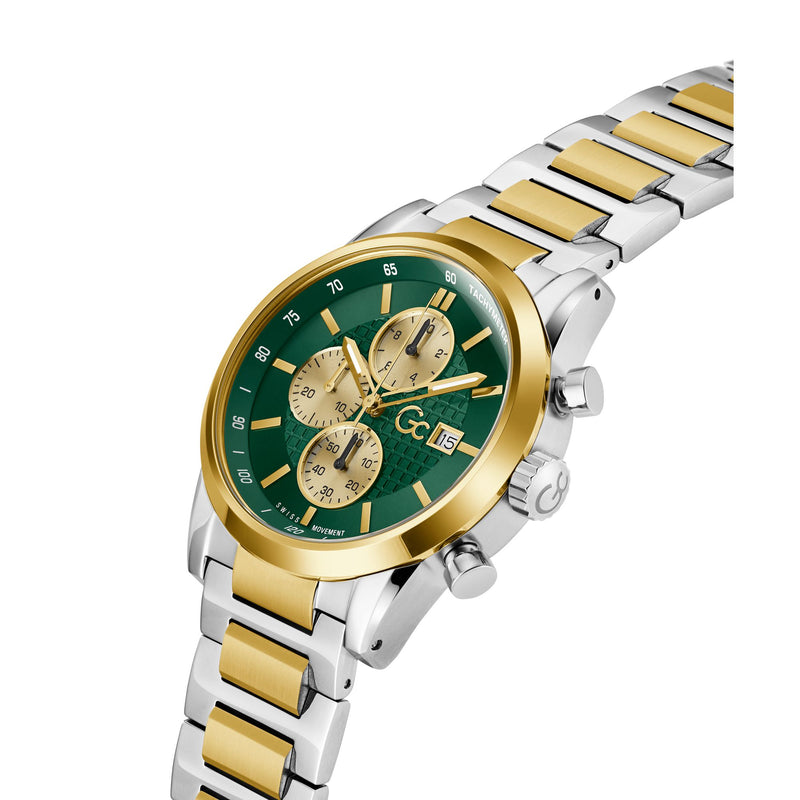 Gc Gallant Green Round Quartz Men Watch - Guess Collection Watch Gc