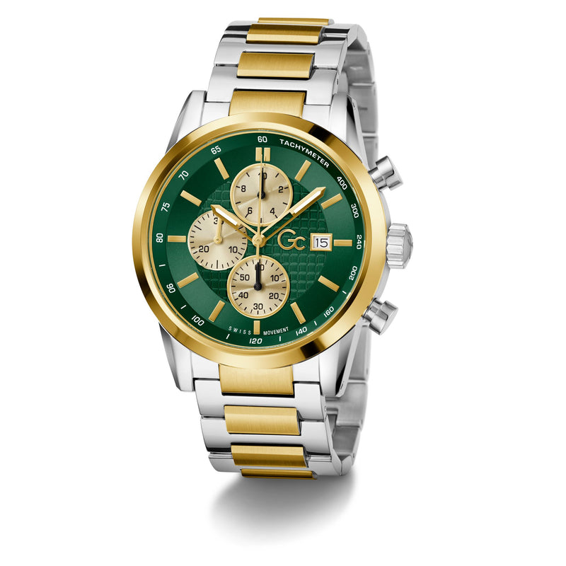 Gc Gallant Green Round Quartz Men Watch - Guess Collection Watch Gc