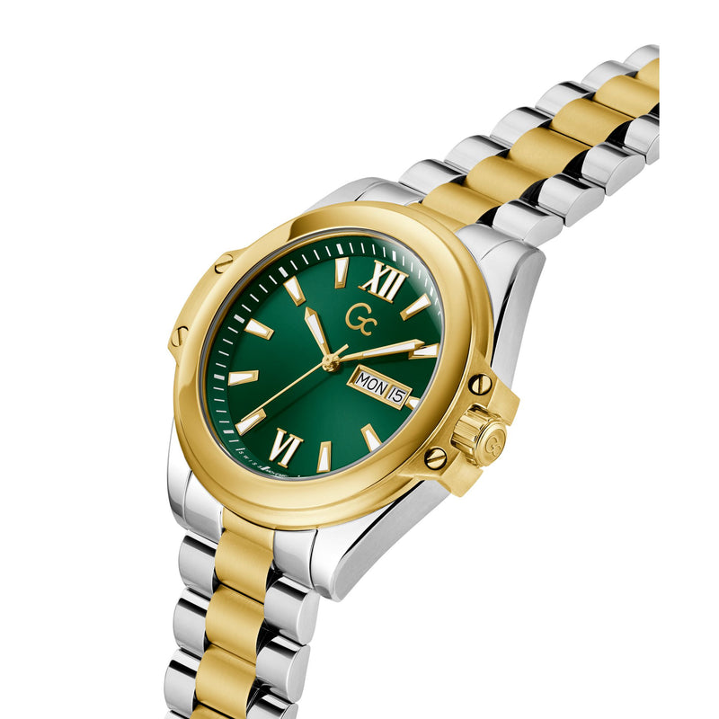 Gc Bolt Green Round Quartz Men Watch - Guess Collection Watch Gc