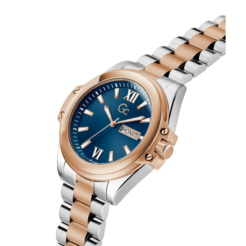 Gc Bolt Blue Round Quartz Men Watch - Guess Collection Watch Gc