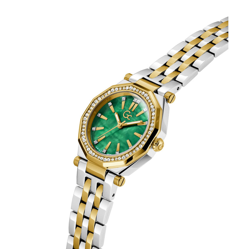 Gc Gleam Green Round Quartz Women Watch - Guess Collection Watch Gc