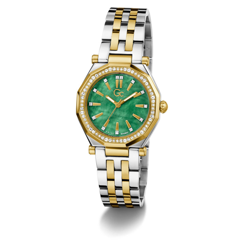 Gc Gleam Green Round Quartz Women Watch - Guess Collection Watch Gc