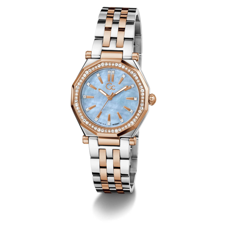 Gc Gleam Blue Round Quartz Women Watch - Guess Collection Watch Gc