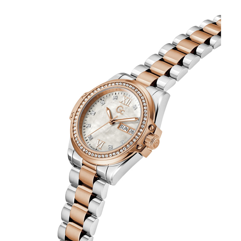 Gc Bolt Lady White Round Quartz Women Watch - Guess Collection Watch Gc