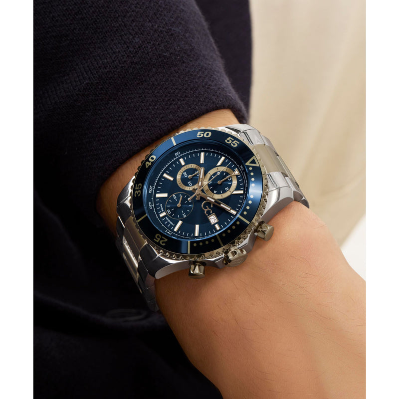 Gc Speedracer Blue Round Quartz Men Watch - Guess Collection Watch Gc