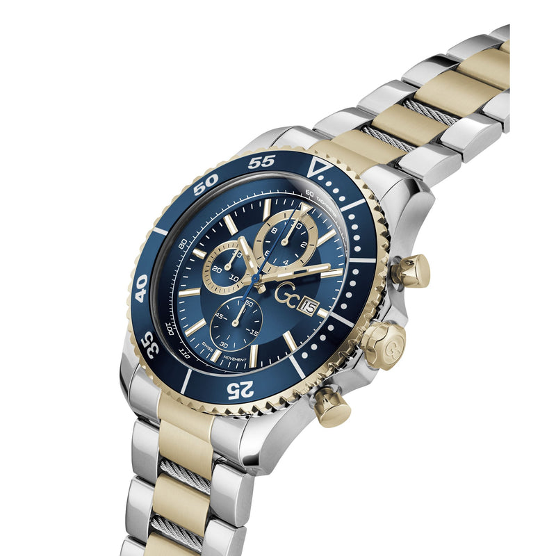 Gc Speedracer Blue Round Quartz Men Watch - Guess Collection Watch Gc