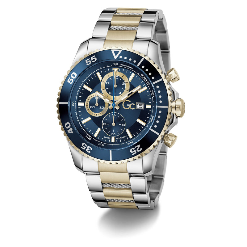 Gc Speedracer Blue Round Quartz Men Watch - Guess Collection Watch Gc