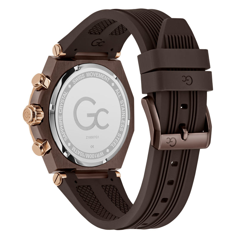 Gc Legacy Beige Round Dial Quartz Men Watch - Guess Collection Watch Gc