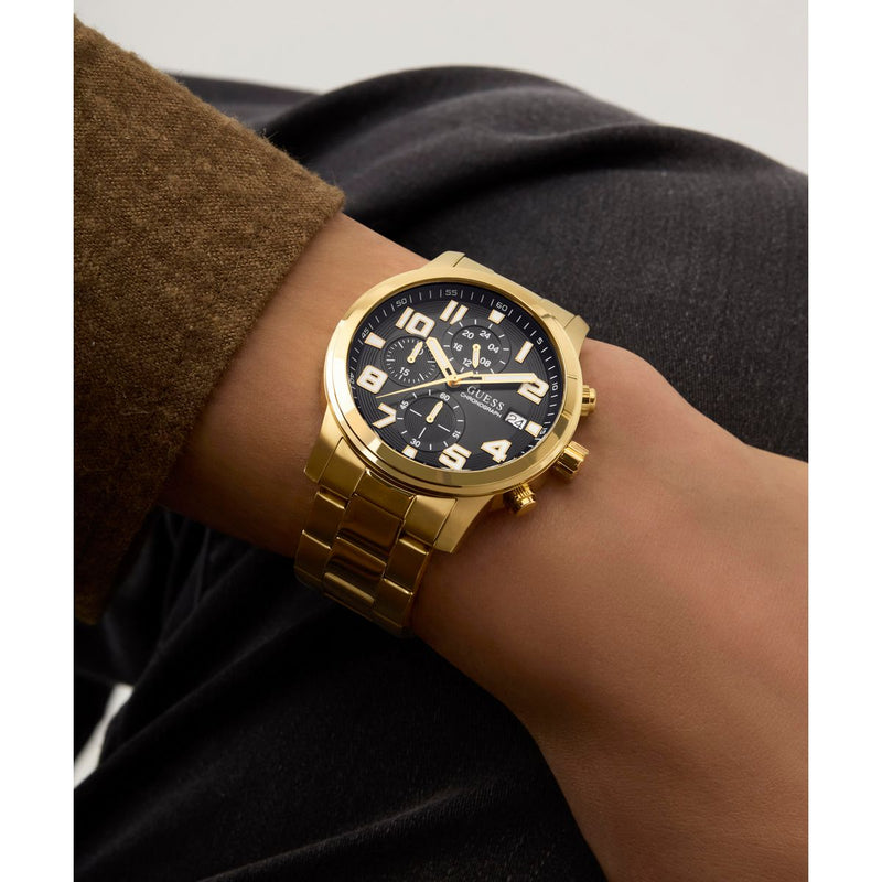 Guess Gs Atticus Black Round Quartz Men Watch Watch Guess