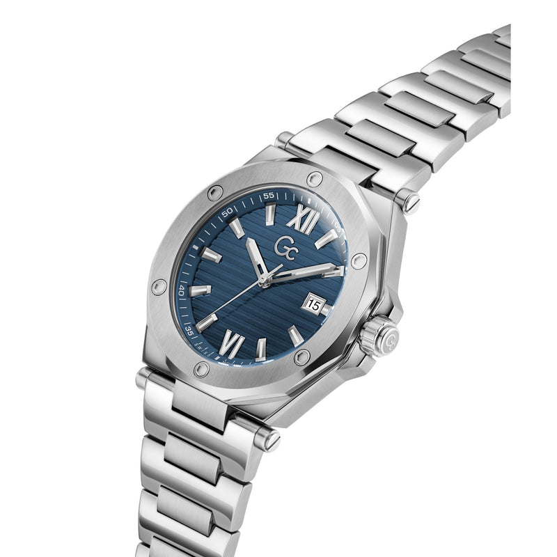 Gc Legacy Sleek Blue Round Quartz Men Watch Watch Gc