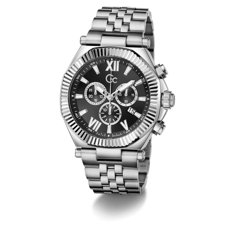 Gc Atlas Black Round Quartz Men Watch Watch Gc