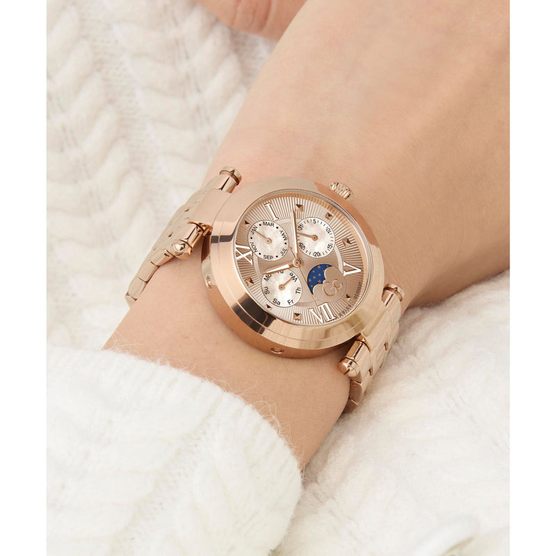 Gc Topchic Rose Gold Round Quartz Women Watch Watch Gc