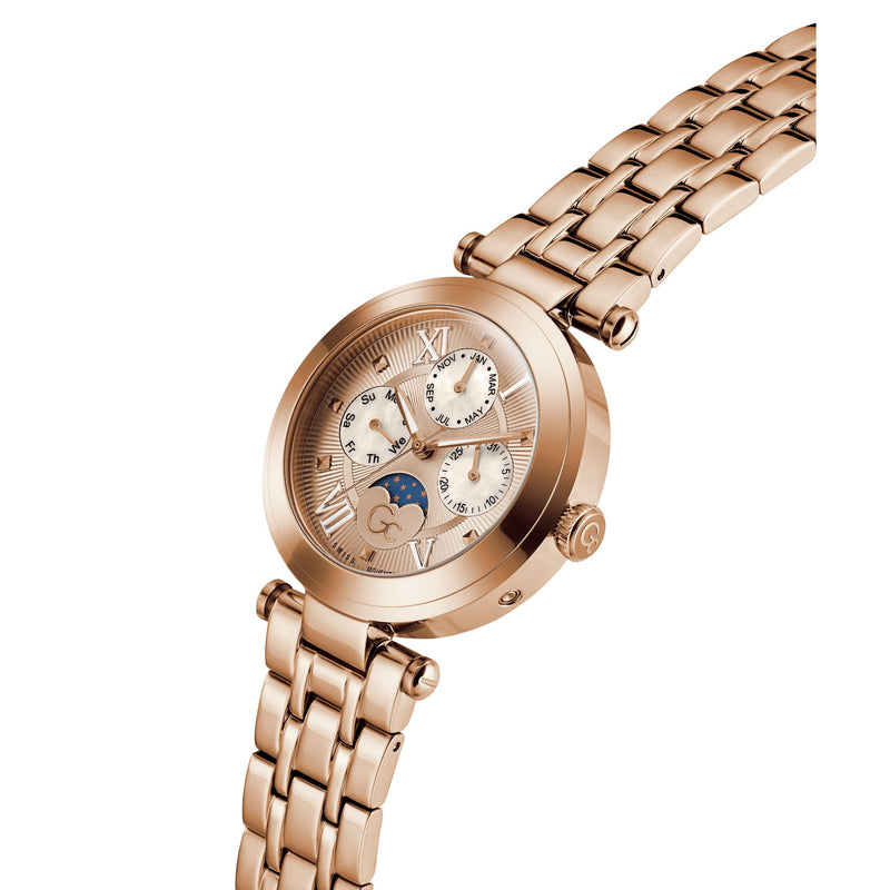 Gc Topchic Rose Gold Round Quartz Women Watch Watch Gc