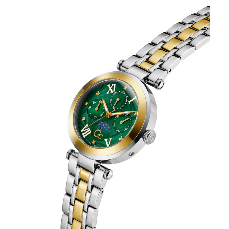 Gc Topchic Green Round Quartz Women Watch Watch Gc