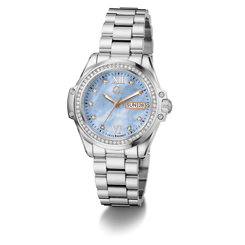Gc Bolt Lady Blue Round Quartz Women Watch Watch Gc