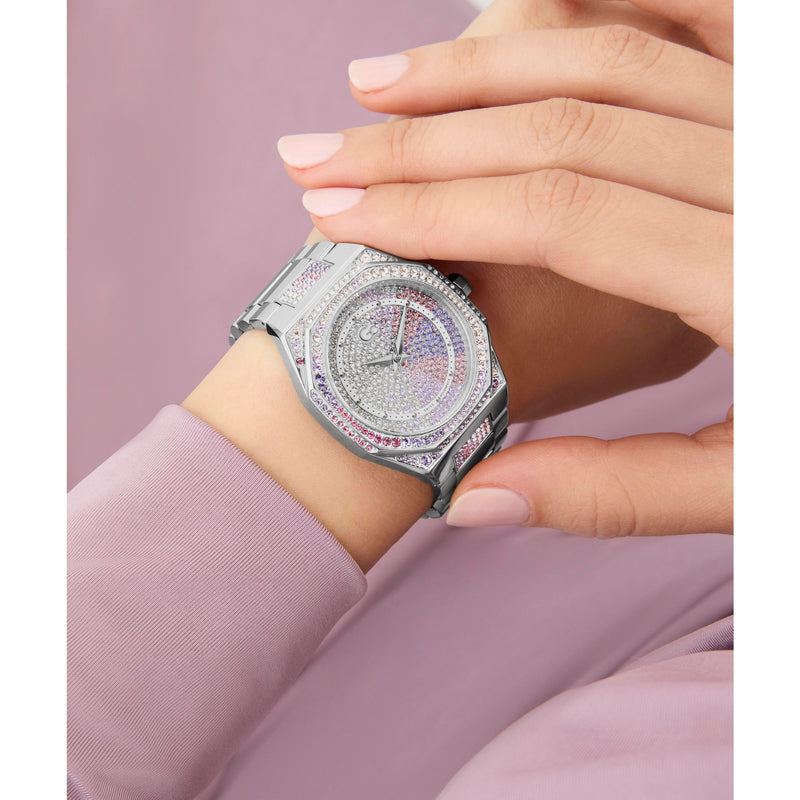 Gc Coussin Sleek Lady Purple Square Quartz Women Watch Watch Gc