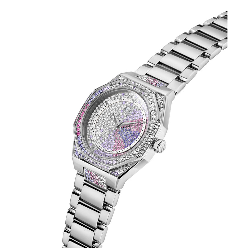 Gc Coussin Sleek Lady Purple Square Quartz Women Watch Watch Gc