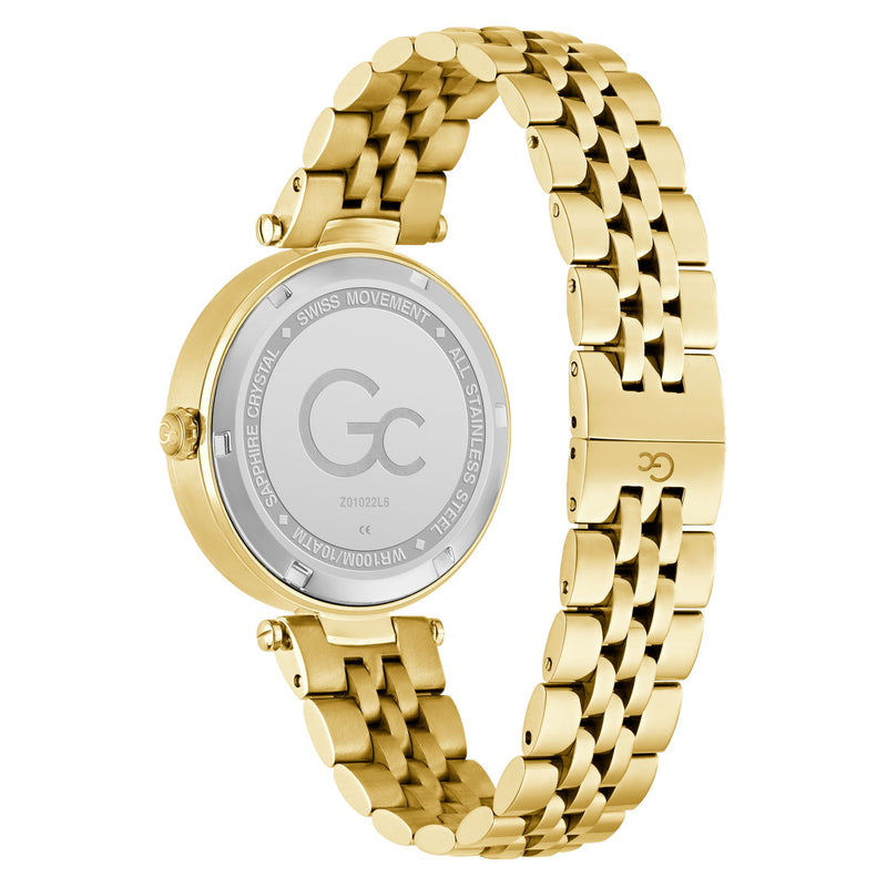 Gc Flair Crystal White Round Quartz Women Watch Watch Gc