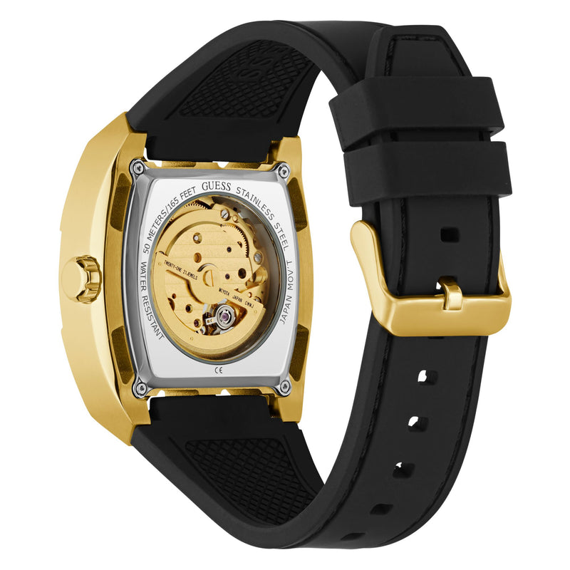 Guess Phoenix Champagne Rectangle Mechanical Automatic Men Watch Watch Guess