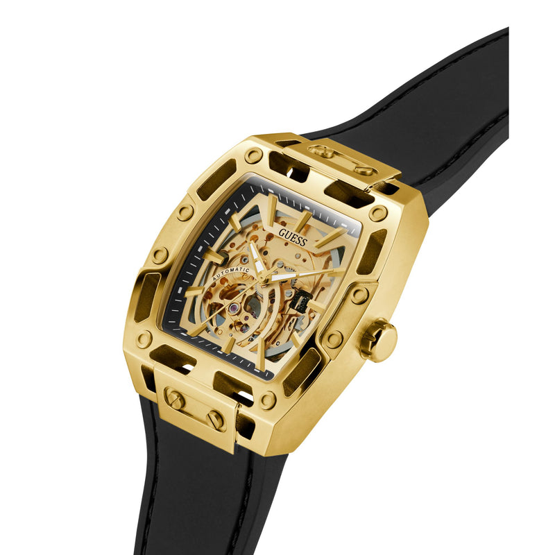 Guess Phoenix Champagne Rectangle Mechanical Automatic Men Watch Watch Guess