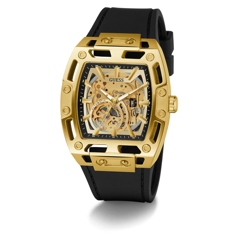 Guess Phoenix Champagne Rectangle Mechanical Automatic Men Watch Watch Guess