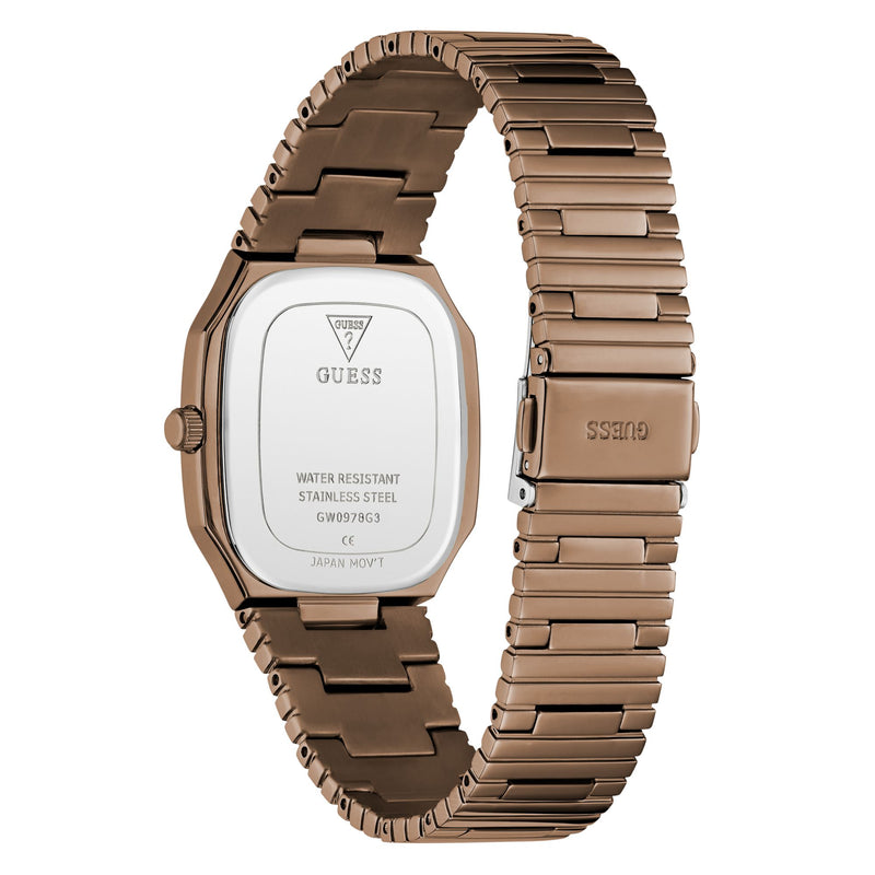 Guess Oliver Bronze-Tone Rectangle Quartz Men Watch Watch Guess