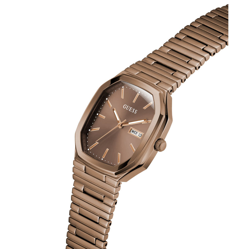 Guess Oliver Bronze-Tone Rectangle Quartz Men Watch Watch Guess