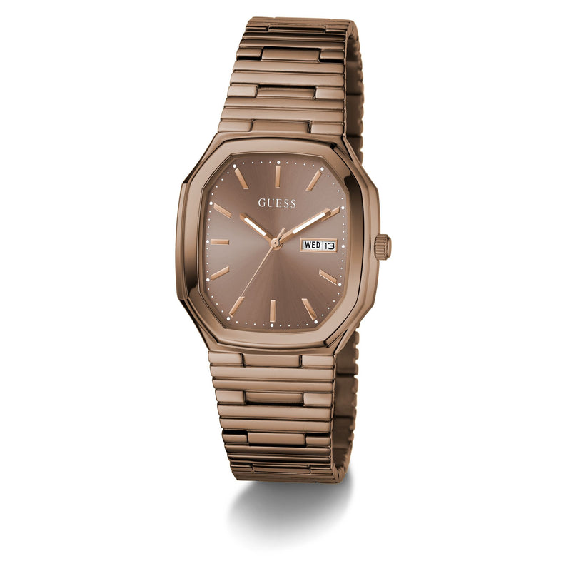 Guess Oliver Bronze-Tone Rectangle Quartz Men Watch Watch Guess