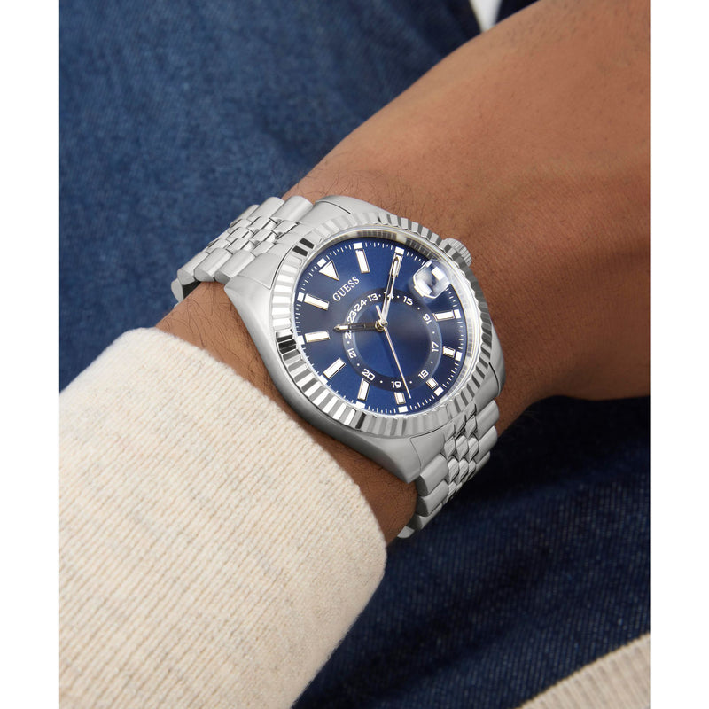 Guess Jaden Blue Round Quartz Men Watch Watch Guess