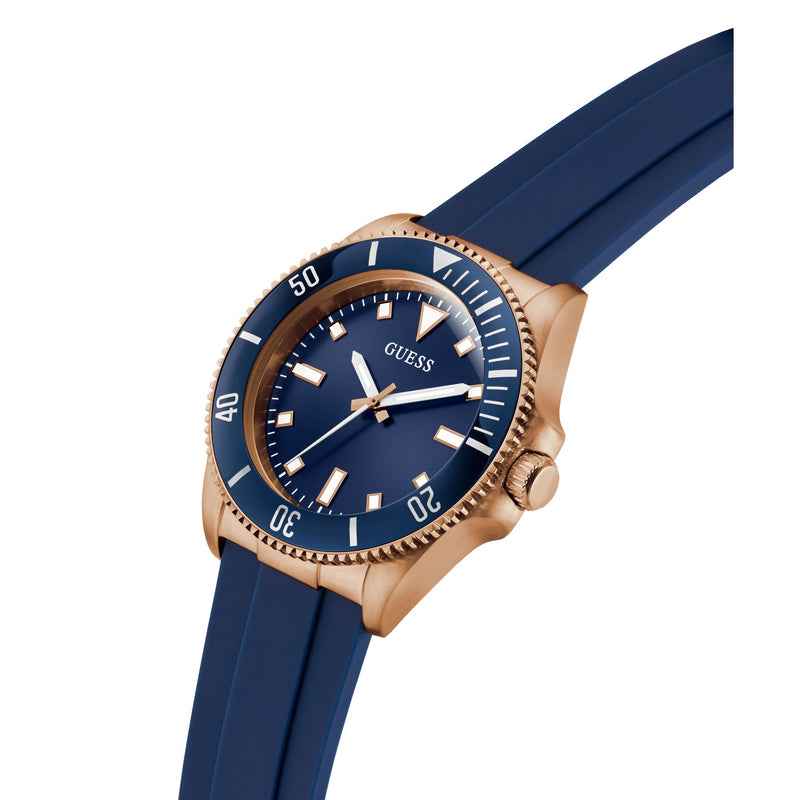 Guess Cliff Blue Round Quartz Men Watch Watch Guess