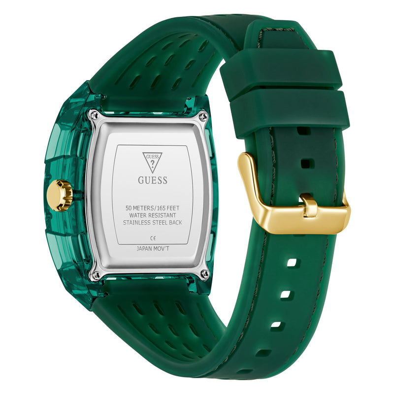 Guess Phoenix Green Rectangle Quartz Men Watch Watch Guess