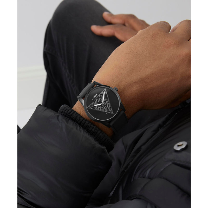 Guess Clark Black Round Quartz Men Watch Watch Guess