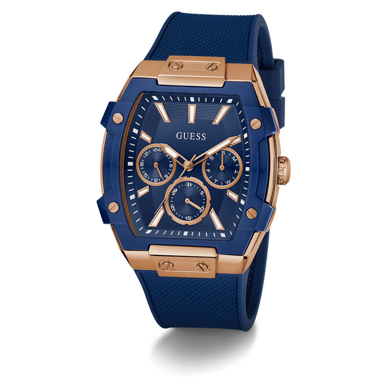 Guess Phoenix Blue Rectangle Quartz Men Watch Watch Guess
