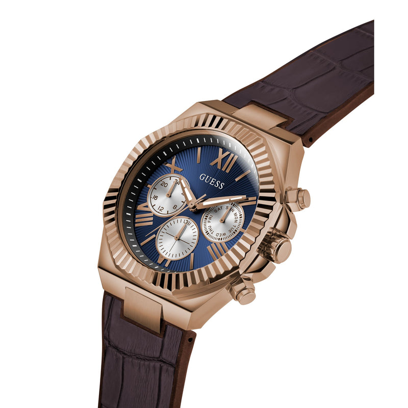 Guess Equity Blue Round Quartz Men Watch Watch Guess