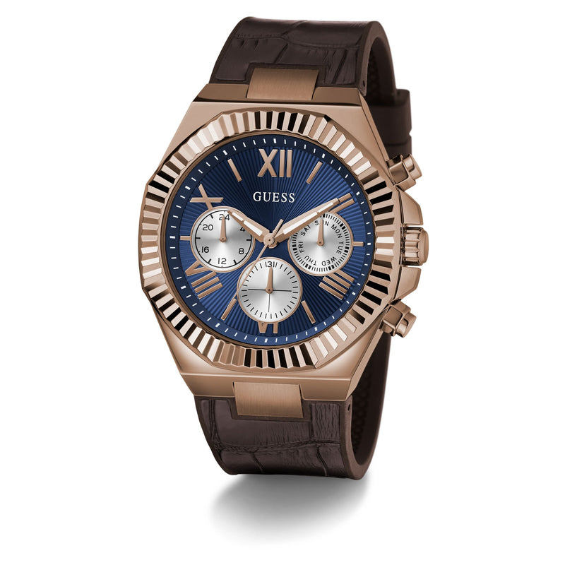 Guess Equity Blue Round Quartz Men Watch Watch Guess