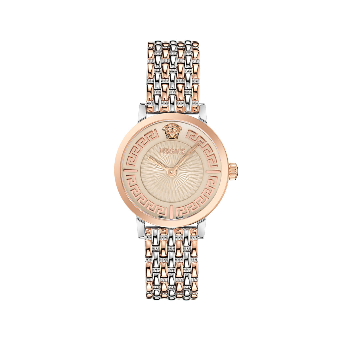 Versace Greca Fortuna Ivory Round Quartz Women Watch