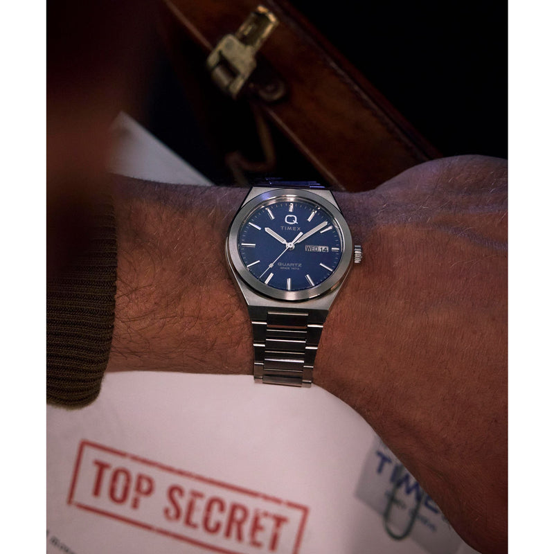Timex Q Continental Round 21mm Blue Dial Analog Men Watch - TW2Y25100IK Watch Timex
