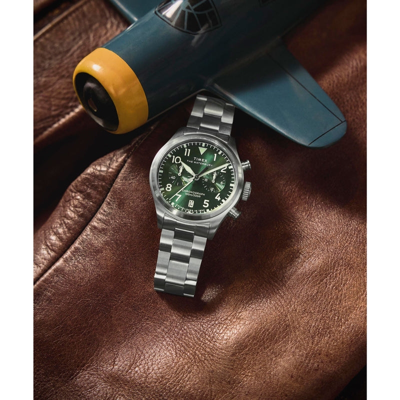 Timex Waterbury Round 21mm Green Dial Analog Men Watch - TW2Y19100IK Watch Timex