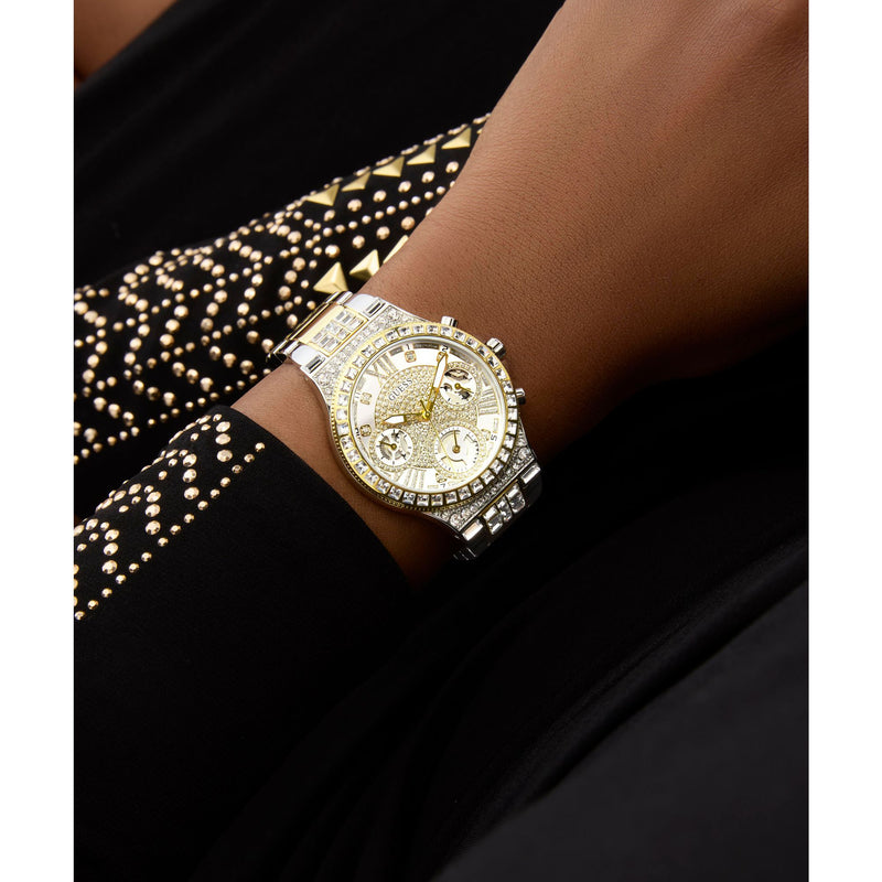 Guess Moonlight Silver Round Quartz Women Watch Watch Guess