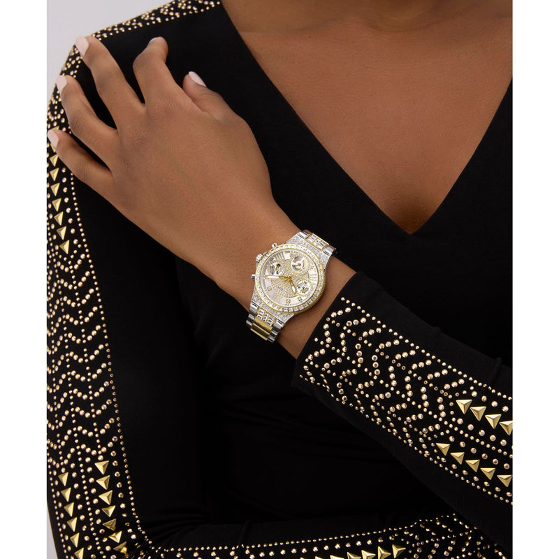 Guess Moonlight Silver Round Quartz Women Watch Watch Guess