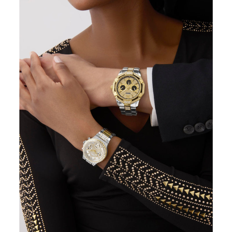 Guess Moonlight Silver Round Quartz Women Watch Watch Guess