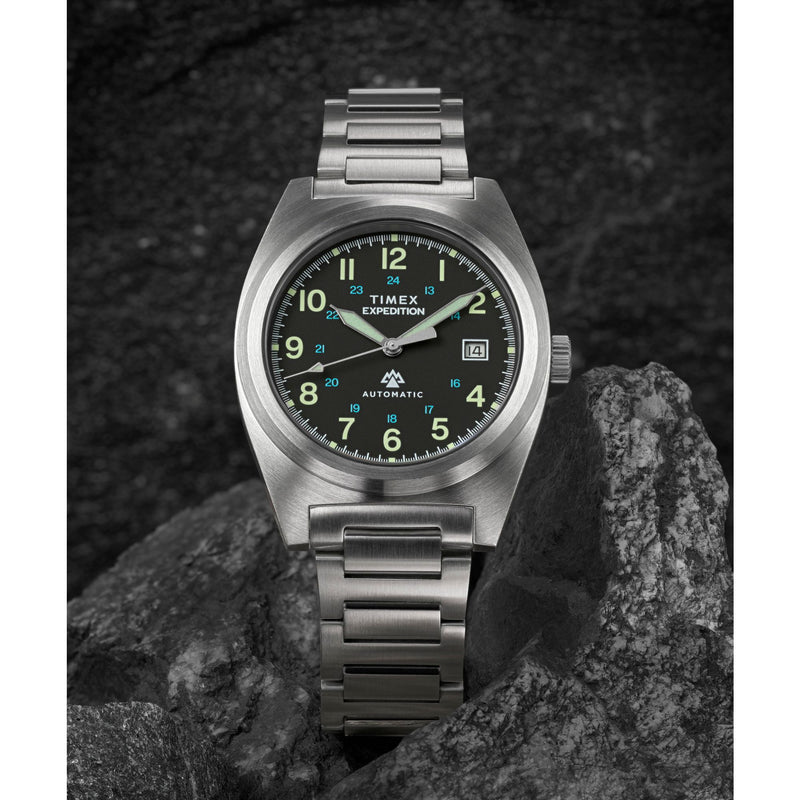 Timex Capstone Round 21mm Black Dial Mechanical Automatic Men Watch - TW2Y39600UJ Watch Timex
