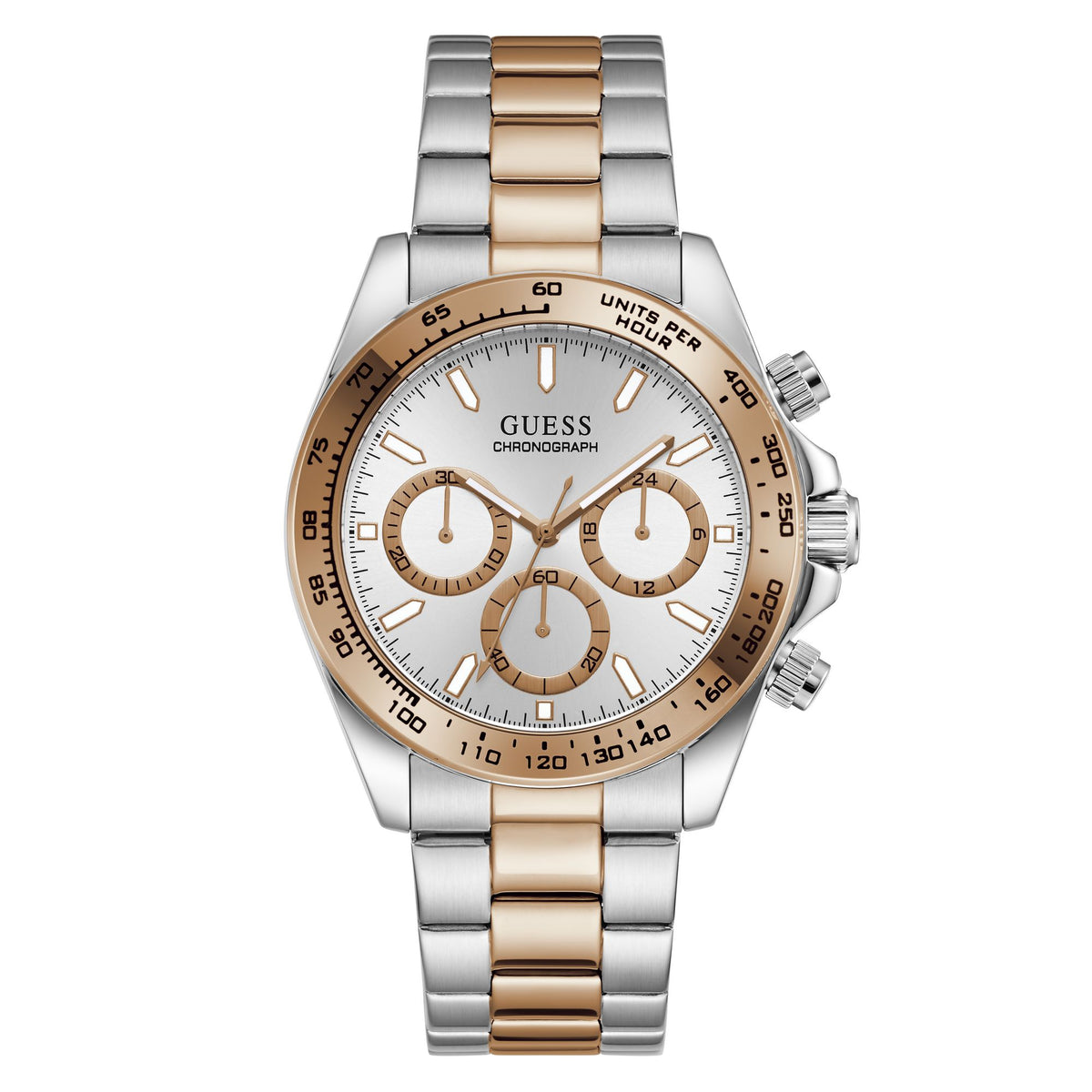 Guess Round 42mm Silver Dial Analog Men Watch - GW1058G6